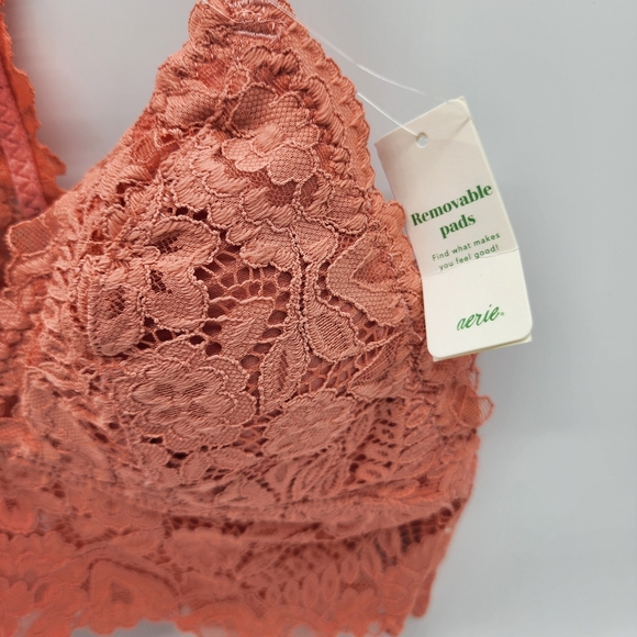 Aerie Bluegrass Lace Padded Racerback Bralette in Warm Red Size XXS NWT - Picture 4 of 8